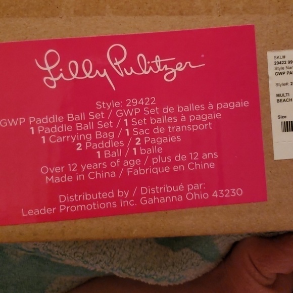 Nwt lilly Pulitzer paddle ball set. Beach please - Picture 5 of 5